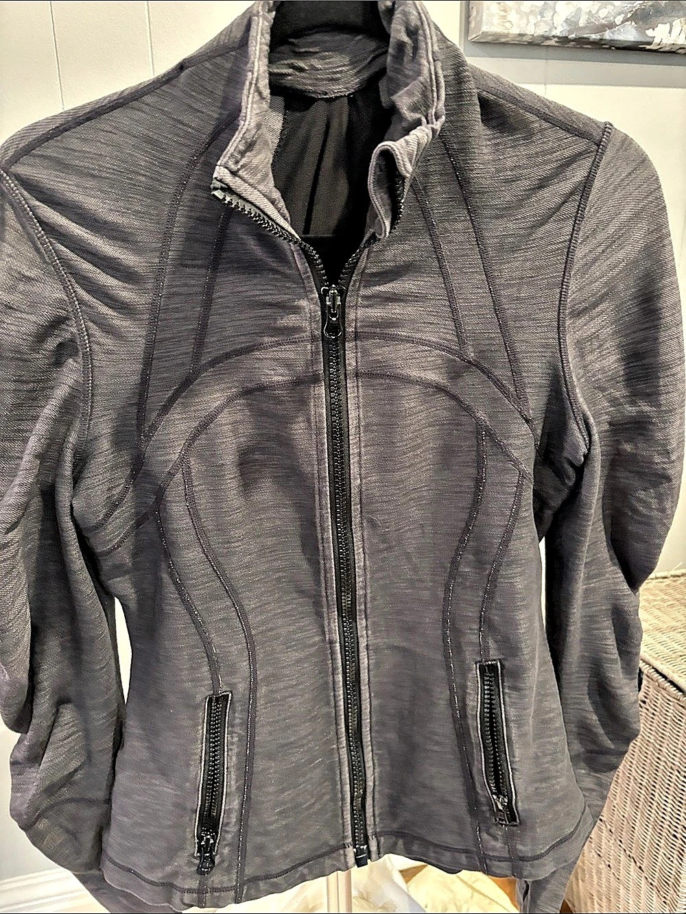 lululemon Define Jacket *Herringbone Gray Athletic Zip Jacket 15” pit to pit